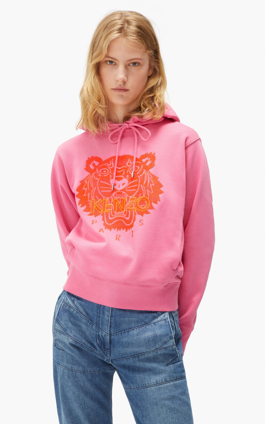 Sudaderas Con Capucha Kenzo Tiger Mujer Rosas - SKU.7594648